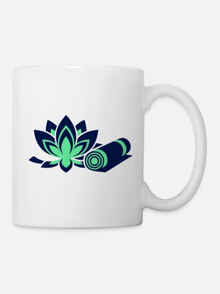 Yogamatte Lotusblume Kompakt - Tasse - Weiß
