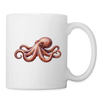 Octopus Mosaic - Artistic Sea Design - Mug - white - Right