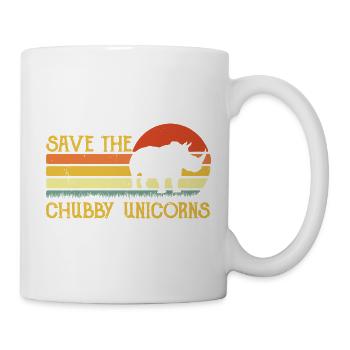 Save the Chubby Unicorns Retro Sunset - Mug - white - Right