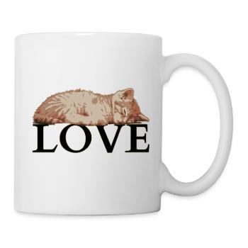 Sleeping Cat LOVE – Cozy Katzenliebe - Mug - white - Right