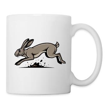 Lièvre Sauvage Lièvre Course Vitesse Nature - Mug blanc - blanc - Droite