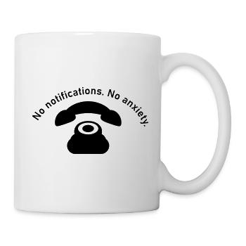A vintage phone is less of a problem, no worries - Mug - white - Right
