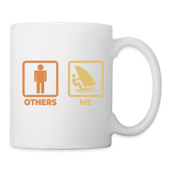 Lustige Windsurfer Strichmännchen - Tasse - Weiß - Rechts