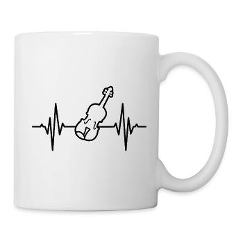 Violin ECG Heartbeat - Mug - white - Right