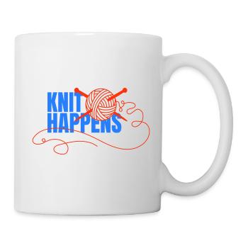 Knit Happens Logo Strickdesign - Tasse - Weiß - Rechts