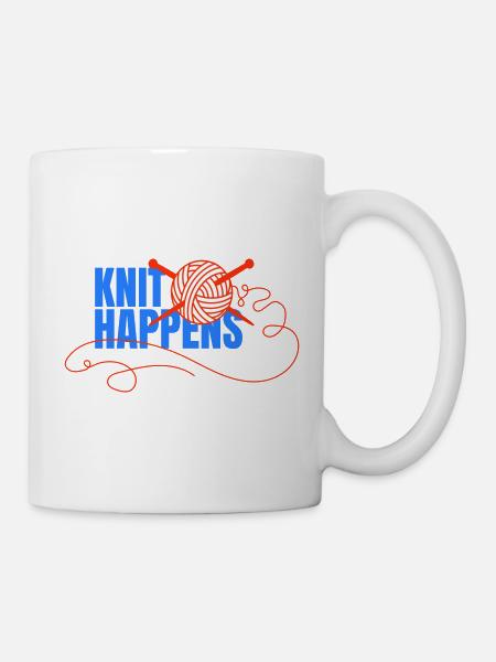 Knit Happens Logo Knit Design - Mug - white