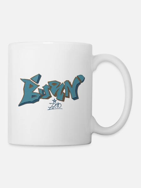 Berlin Graffiti Blue Outline - Mug - white