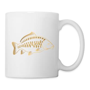 Carp Fish Minimalist Fishing Design - Mug - white - Right