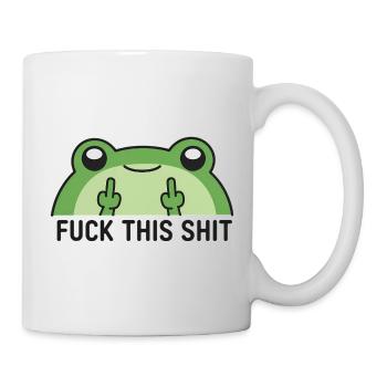 Frecher Frosch FingerGehabe Fuck this shit - Tasse - Weiß - Rechts