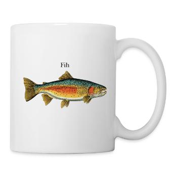 Vintage Fisch Angler Retro Fishing - Tasse - Weiß - Rechts