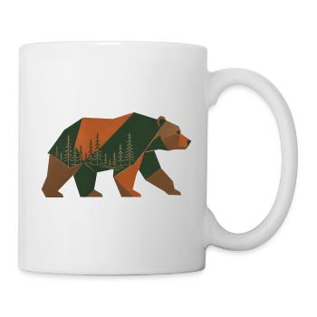 Geometrischer Waldbär - Tasse - Weiß - Rechts