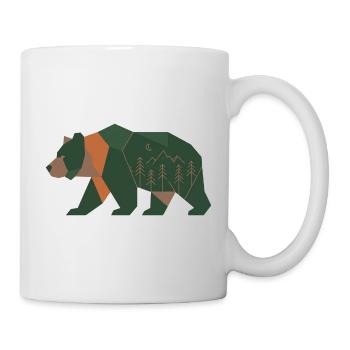 Forêt géométrique Ours Clair de Lune - Mug blanc - blanc - Droite