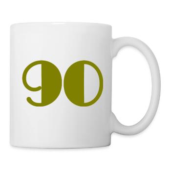 90. 90 ANS. 90e ANNIVERSAIRE. ANNIVERSAIRE 90 ANS. - Mug blanc - blanc - Droite