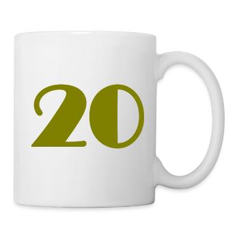20. 20e ANNIVERSAIRE. ANNIVERSAIRE 20 ANS. 20 ANS. - Mug blanc - blanc - Droite
