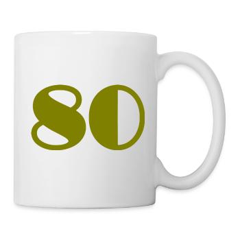 80. 80 JAHRE. 80. JUBILÄUM. 80-JAHRES-JUBILÄUM. - Tasse - Weiß - Rechts