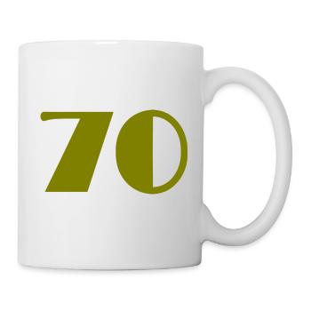 70. 70 YEARS. 70th ANNIVERSARY. 70 YEARS ANNIVERSARY. - Mug - white - Right
