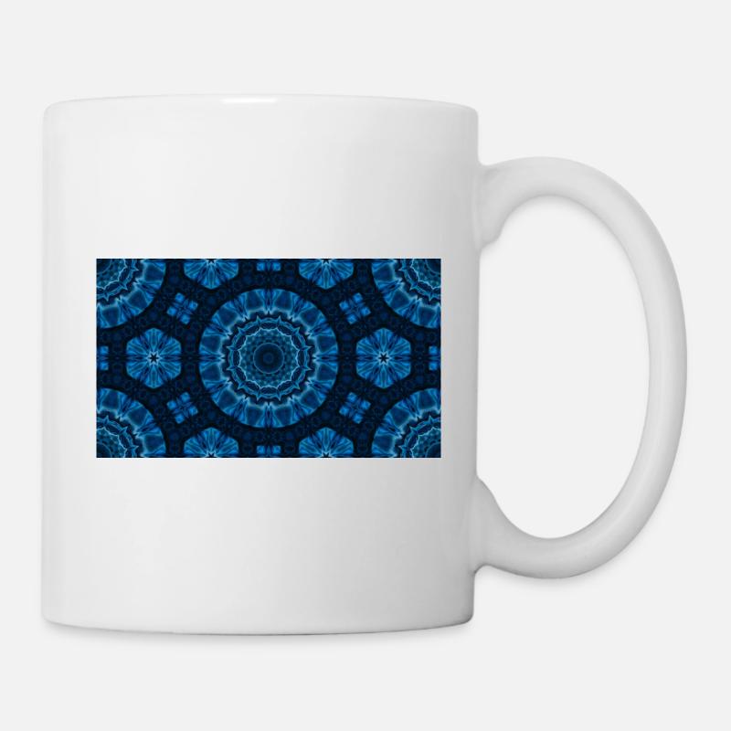 Azure Mandala Kaleidoscope - Mug blanc - blanc