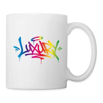 Luxury Rainbow Graffiti Streetart  - Tasse - Weiß - Rechts