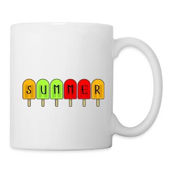 Hallo Sommer-Eis am Stiel - Tasse - Weiß - Rechts