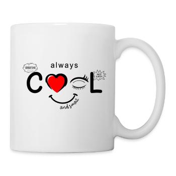 Always Cool And Smart Heart Face Wink Gift - Mug - white - Right