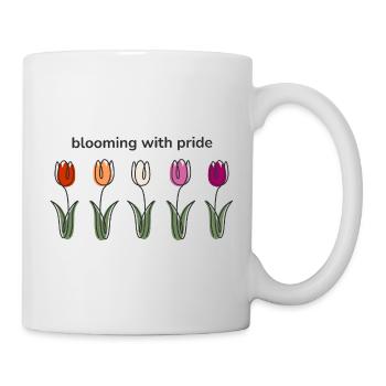 Blooming with Pride-Tulpen in lesbischen Farben - Tasse - Weiß - Rechts