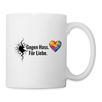 Gegen Hass Für Liebe Motiv für Aktivisten & Pride - Tasse - Weiß - Rechts