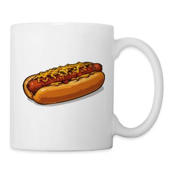 Käseüberzogenes Hotdog-Illustration - Tasse - Weiß - Rechts