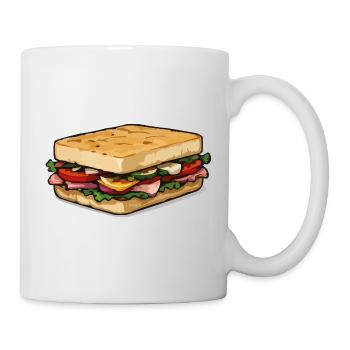 Herzhaftes Sandwich Motiv - Tasse - Weiß - Rechts