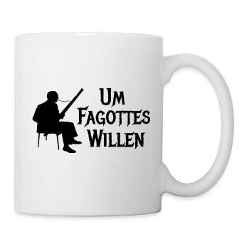 Um Fagottes Willen Fagott Wortspiel - Tasse - Weiß - Rechts