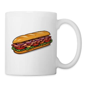 Motif de hot-dog de dessin animé - Mug blanc - blanc - Droite