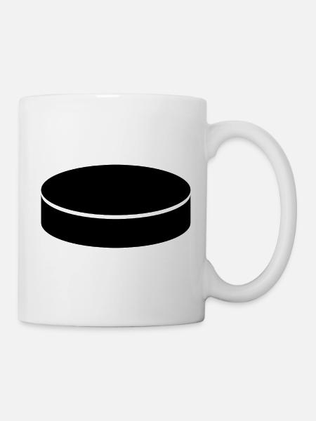 Eishockey-Puck - Tasse - Weiß