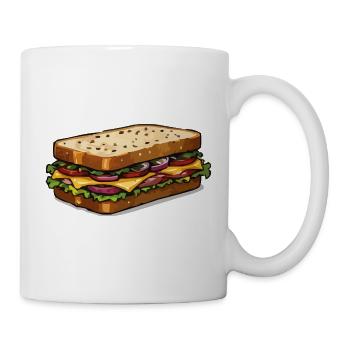 Cartoon Cheese Sandwich Illustration - Mug - white - Right