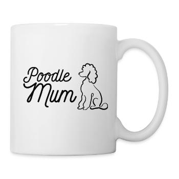 Pudel Mum Silhouette & Script - Tasse - Weiß - Rechts