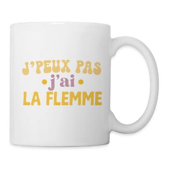 J'peux pas j'ai la flemme - Mug blanc - blanc - Droite