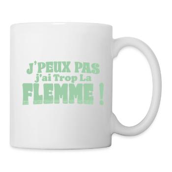 J’peux pas j’ai trop la flemme - Mug blanc - blanc - Droite