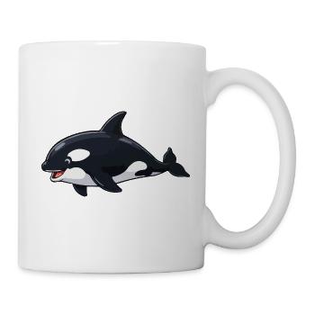 Orca Cartoon Wal Design - Tasse - Weiß - Rechts