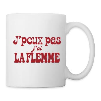 J'peux pas j'ai la flemme - Mug blanc - blanc - Droite