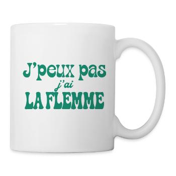 J'peux pas j'ai la flemme - Mug blanc - blanc - Droite