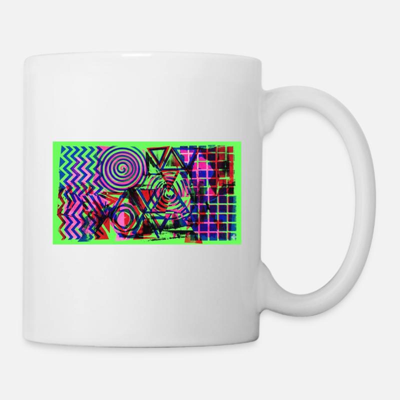 Géométrie néon Chaos - Mug blanc - blanc