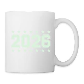 2026 Retro Block Font with Stars - Mug - white - Right