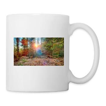 Lumière du soleil dans la forêt d’automne - Mug blanc - blanc - Droite