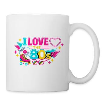 Ich liebe die 80er Neon - Tasse - Weiß - Rechts