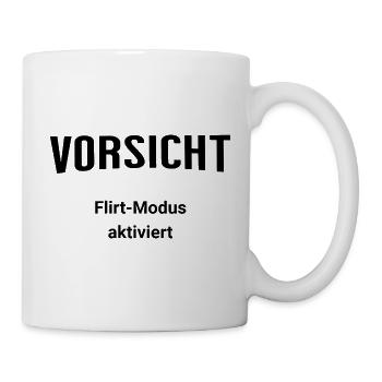 Vorsicht - Flirt-Modus aktiviert - Tasse - Weiß - Rechts