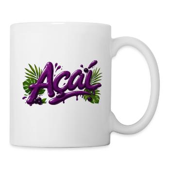 Açai Beeren Schriftzug Design   - Tasse - Weiß - Rechts