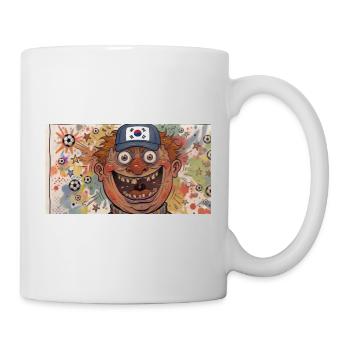 Südkorea Kicker Clown Farbschwall - Tasse - Weiß - Rechts