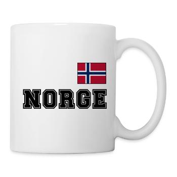 NORWEGN - NORGE Trikot Look - Flagge auf der Brust - Tasse - Weiß - Rechts