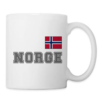 NORWEGN - NORGE Trikot Look - Flagge auf der Brust - Tasse - Weiß - Rechts