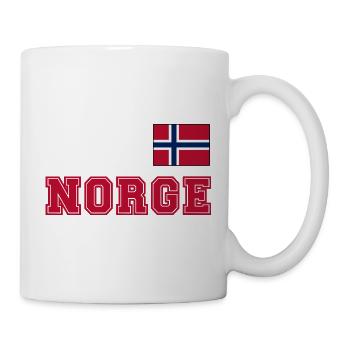 NORWEGN - NORGE Trikot Look - Flagge auf der Brust - Tasse - Weiß - Rechts