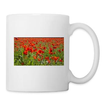 Roter Mohn Florale Pracht - Tasse - Weiß - Rechts