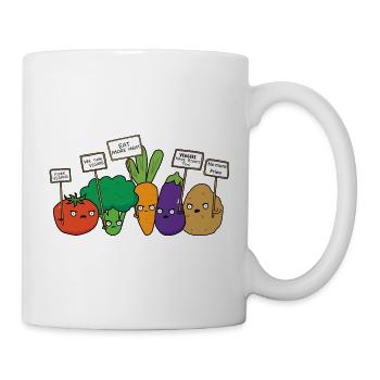 Veggie Anti-vegan Protest - Mug - white - Right